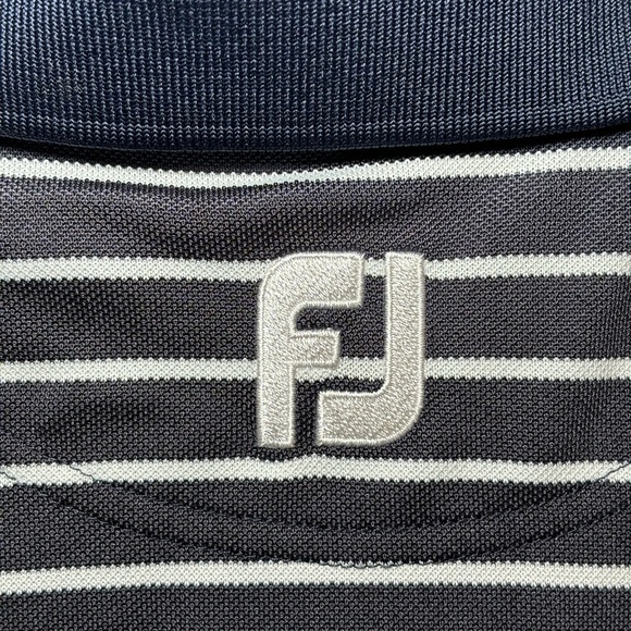 FootJoy FJ - Men's Black Striped Casual Basic Outdoor Polo Shirt in Size L - Picture 4 of 12
